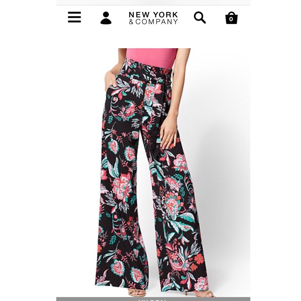 BNWT Paper bag waist, floral print palazzo pants